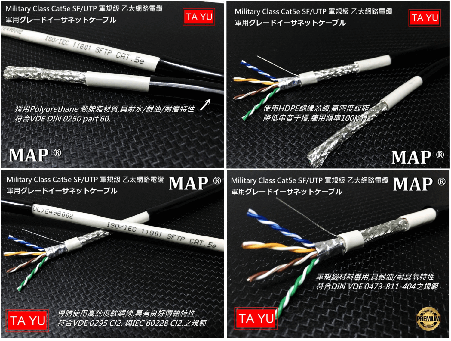 1.7 MAP® CAT5E. SFTP Cable 超五類【單股】舞台專用網路電纜 軍規