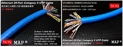1.6 MAP® CAT5. UTP 24AWGx25P Cable 第五類【單蕊25P】網路電纜